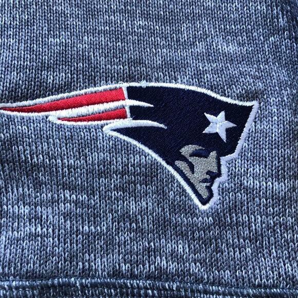 NWT New England Patriots Antigua Heather Quarter-Zip Pullover Jacket - Picture 4 of 14